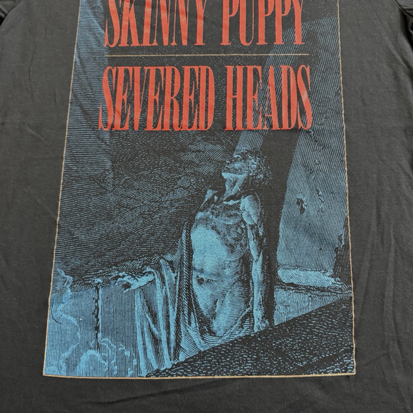 Vintage 1986 Skinny Puppy Severed Heads Dig It Bigot World Tour T-Shirt Large - Picture 4 of 7